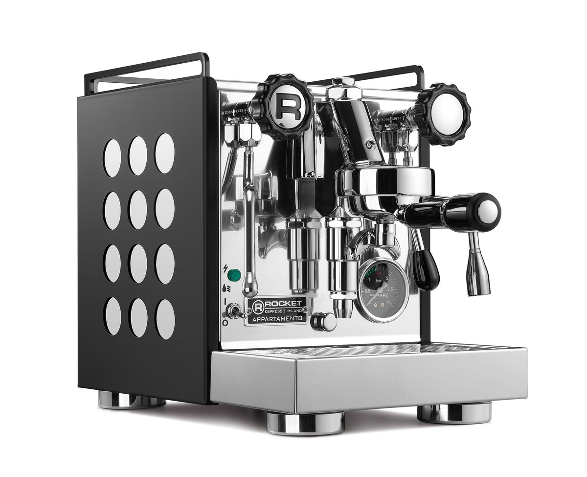 Rocket Siebträger Maschine, schwarz-weiss