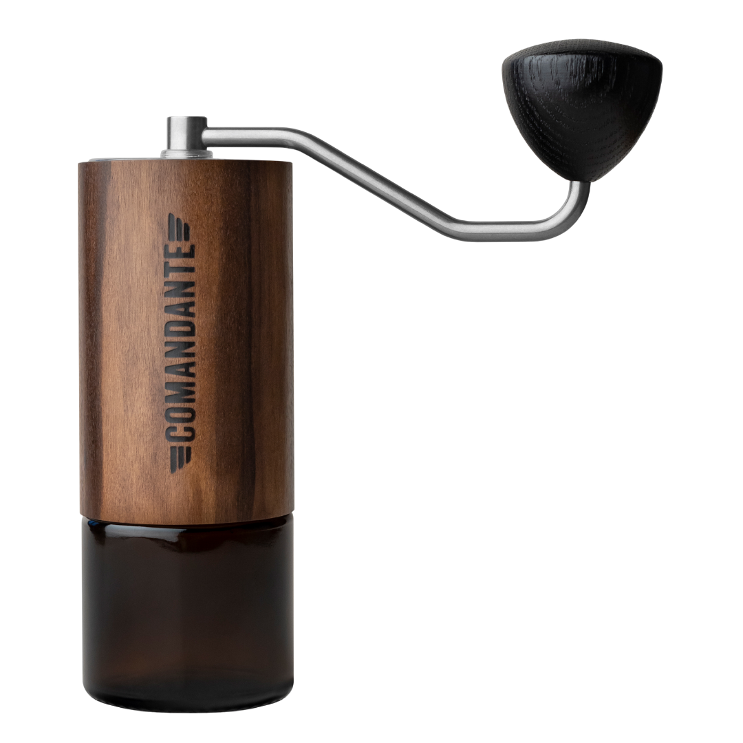 Comandante Kaffeemühle C40-MK4, Korpus: Holz, Behälter: Glas, Knauf: Holz, Edelstahlmahlwerk