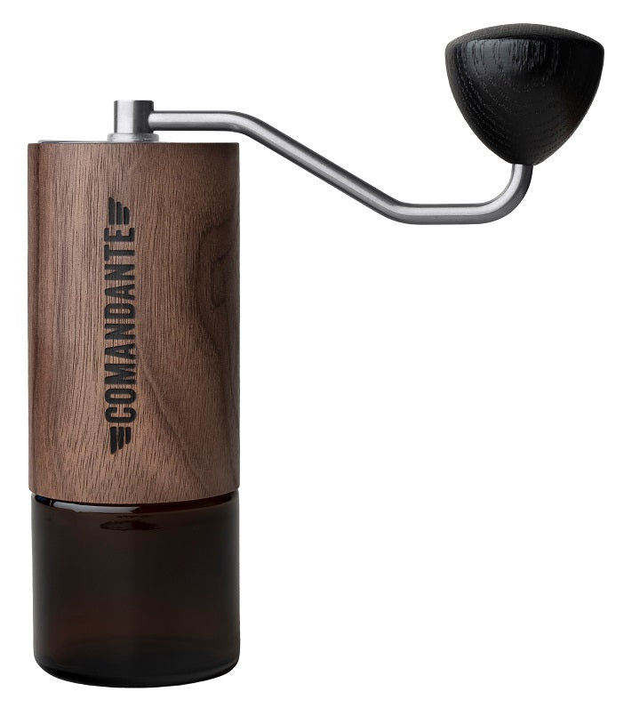 Comandante Kaffeemühle C40-MK4, Korpus: Holz, Behälter: Glas, Knauf: Holz, Edelstahlmahlwerk