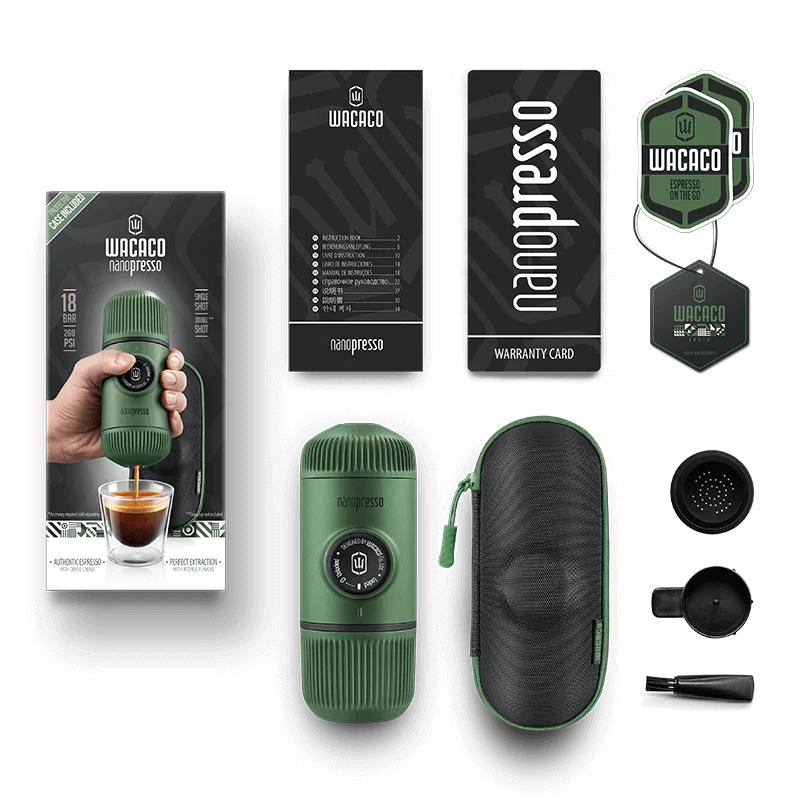 Wacaco Nanopresso – Manuelle Espressomaschine für unterwegs, Farbe grün