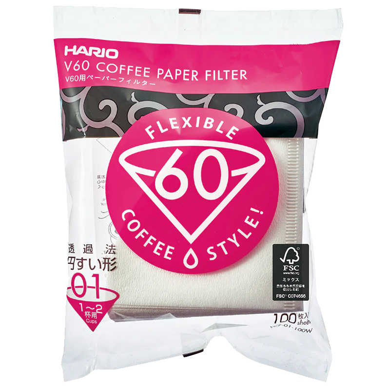 Hario Papierfilter, weiß, 100Stück, Größe: V01