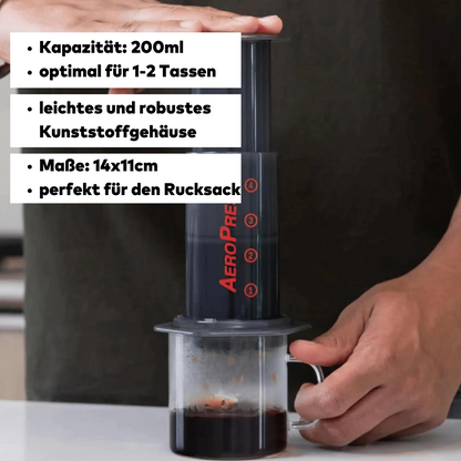 AeroPress Coffee-Espressomaker Set, 200ml., 1-2 Tassen, leicht und robust