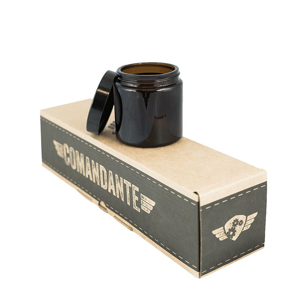 Comandante Glas-Bohnen-Behälter mit Deckel, aus Braunglas, Set: bestehend aus 4 Stück