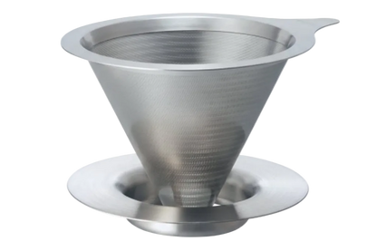 Edelstahlfilter von Hario V60 mit integriertem Filter, sodass kein Papier notwendig ist, Größe 02