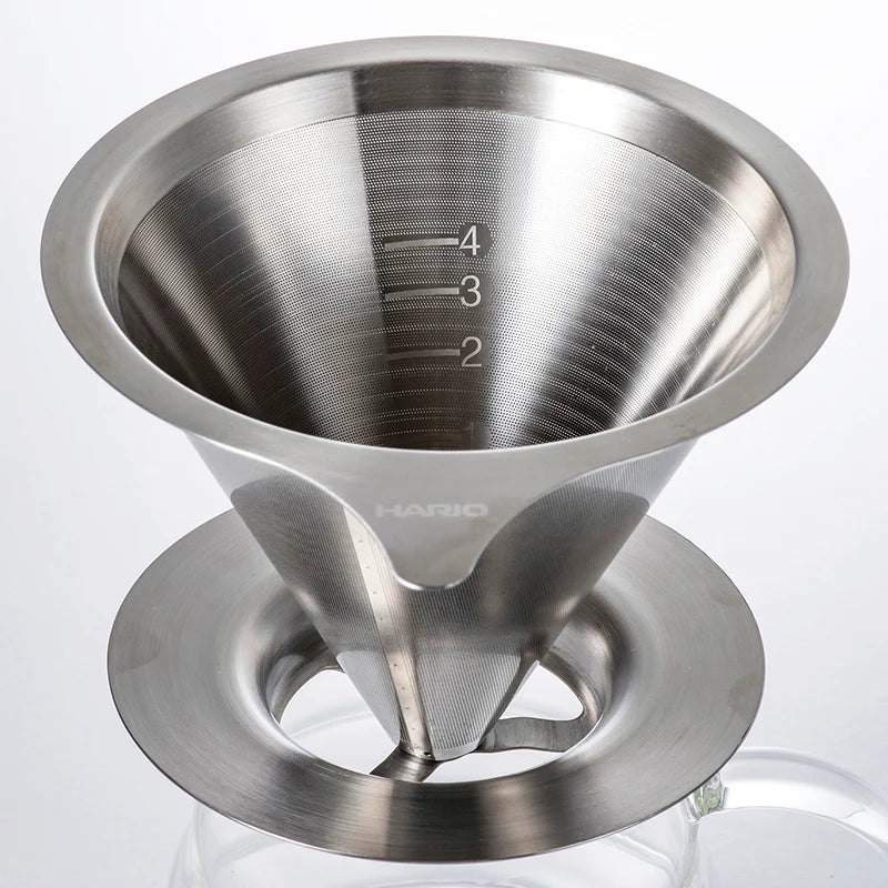 Edelstahlfilter von Hario V60 mit integriertem Filter, sodass kein Papier notwendig ist, Größe 02