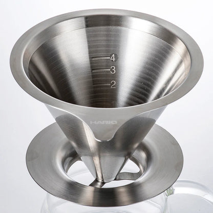 Edelstahlfilter von Hario V60 mit integriertem Filter, sodass kein Papier notwendig ist, Größe 02