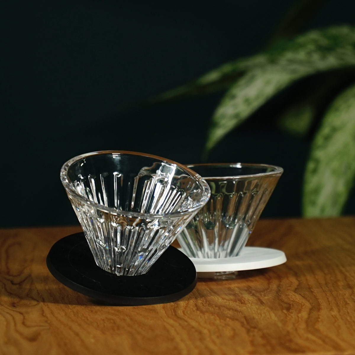 Timemore Filter aus Glas und Kunststoffuntersetzer in der Farbe weiß oder schwarz, Größe:01
