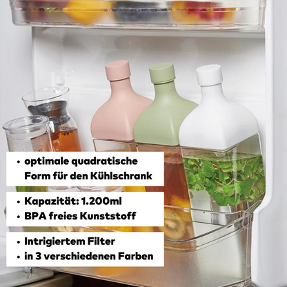 Hario Ka-Ku-Bottle, Flasche für Cold Brew Tea oder als Trinkflasche geeignet, 1200ml, BPA freies Kunststoff, integrierter Filter