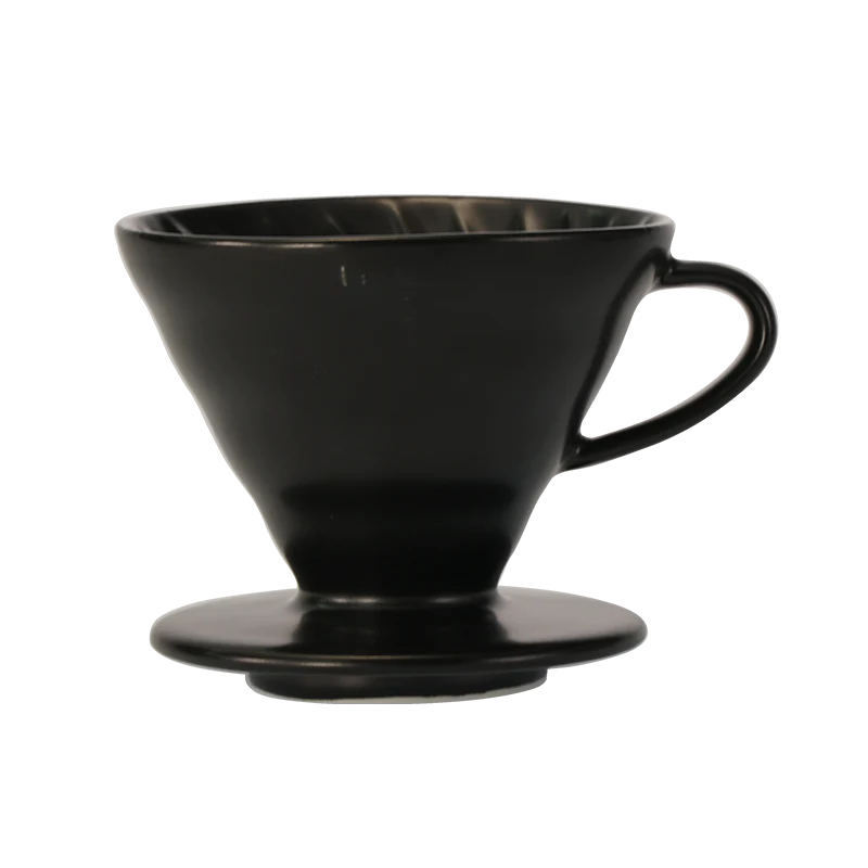 HarioV60, 02, hochwertiger Keramik Kaffeefilter Halter, matte black, 1-4 Tassen