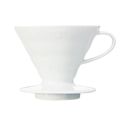 HarioV60, 02, hochwertiger Keramik Kaffeefilter Halter, Farbe: weiß, 1-4 Tassen