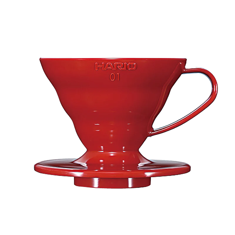 HarioV60, 01, robuster Kunststoff Kaffeefilter Halter, Farbe: rot, 1-2 Tassen