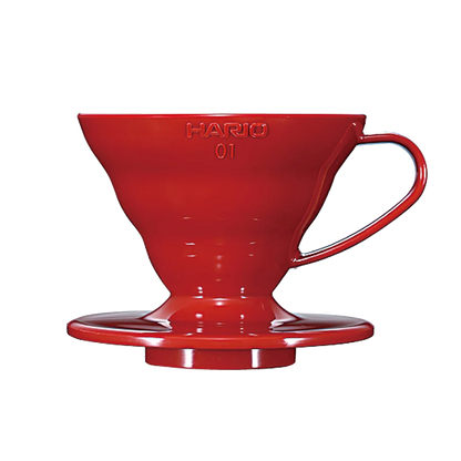 HarioV60, 01, robuster Kunststoff Kaffeefilter Halter, Farbe: rot, 1-2 Tassen