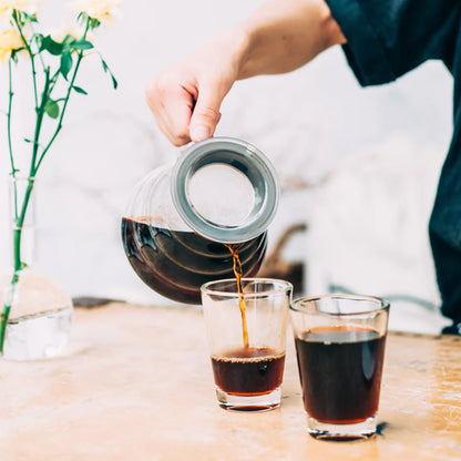 Hario V60, 02, Pour-Over Server 600ml, transparent, Deckel mit Silikondichtung