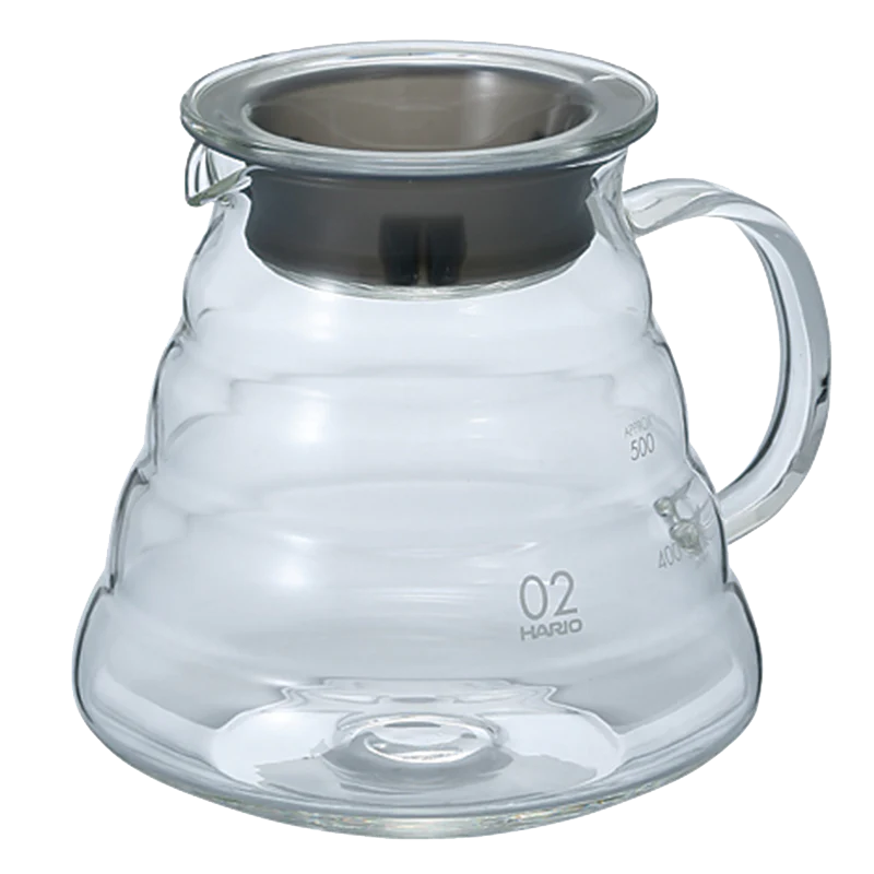 Hario V60, 02, Pour-Over Server 600ml, transparent, Deckel mit Silikondichtung