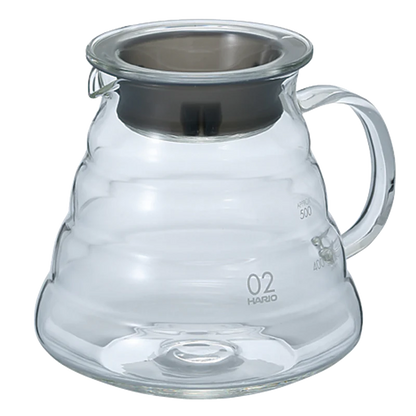 Hario V60, 02, Pour-Over Server 600ml, transparent, Deckel mit Silikondichtung