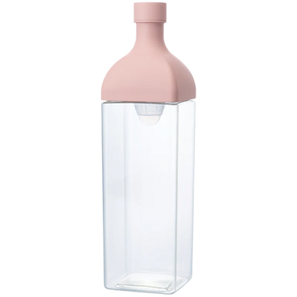 Hario Ka-Ku Bottle, Cold brew Tea Flasche, hochwertiger Kunststoff, intergrierter Filter, auslaufsicher, Farbe: smokey pink, 1200ml.