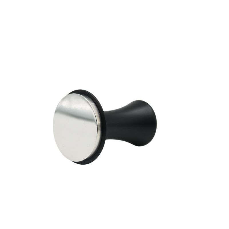 Rhino Self-Levelling Tamper, Größe:58mm mit flachem Edelstahl-Boden, Farbe: schwarz