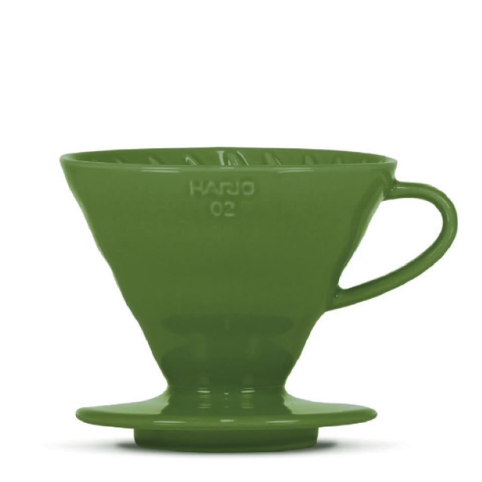 HarioV60, 02, hochwertiger Keramik Kaffeefilter Halter, Farbe: grün, 1-4 Tassen