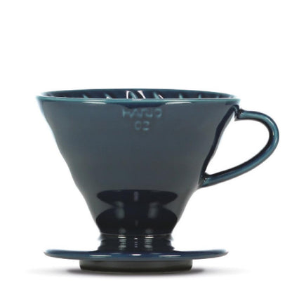 HarioV60, 02, hochwertiger Keramik Kaffeefilter Halter, Farbe: indigo blau, 1-4 Tassen