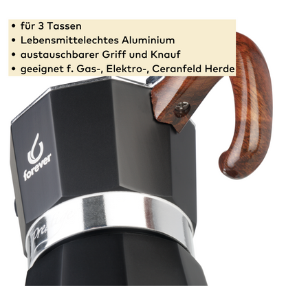 Miss Moka Radica, Moka Kanne von Forever, Nahaufnahme Griff