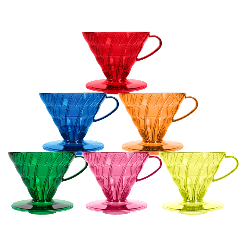 Kaffeefilter aus Kunststoff, Hersteller: Hario, Größe: 02, Farbauswahl: rot, blau, orange, grün, pink und gelb