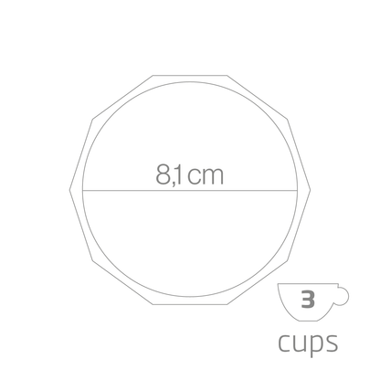 Miss Moka Prestige, Moka Kanne von Forever, Durchmesse Boden: 8.1cm, 3 Tassen