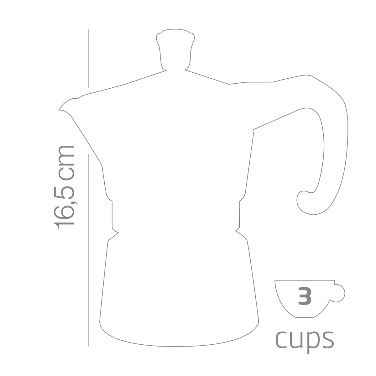 Miss Moka Prestige, Moka Kanne von Forever, 3 Tassen, Höhe: 16,5cm.